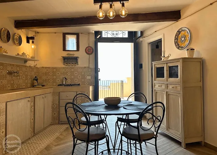 Remarkable Medieval Clifftop Apartment With Panoramic Sea Views To Stromboli Beautifully Restored And Fully Equipped